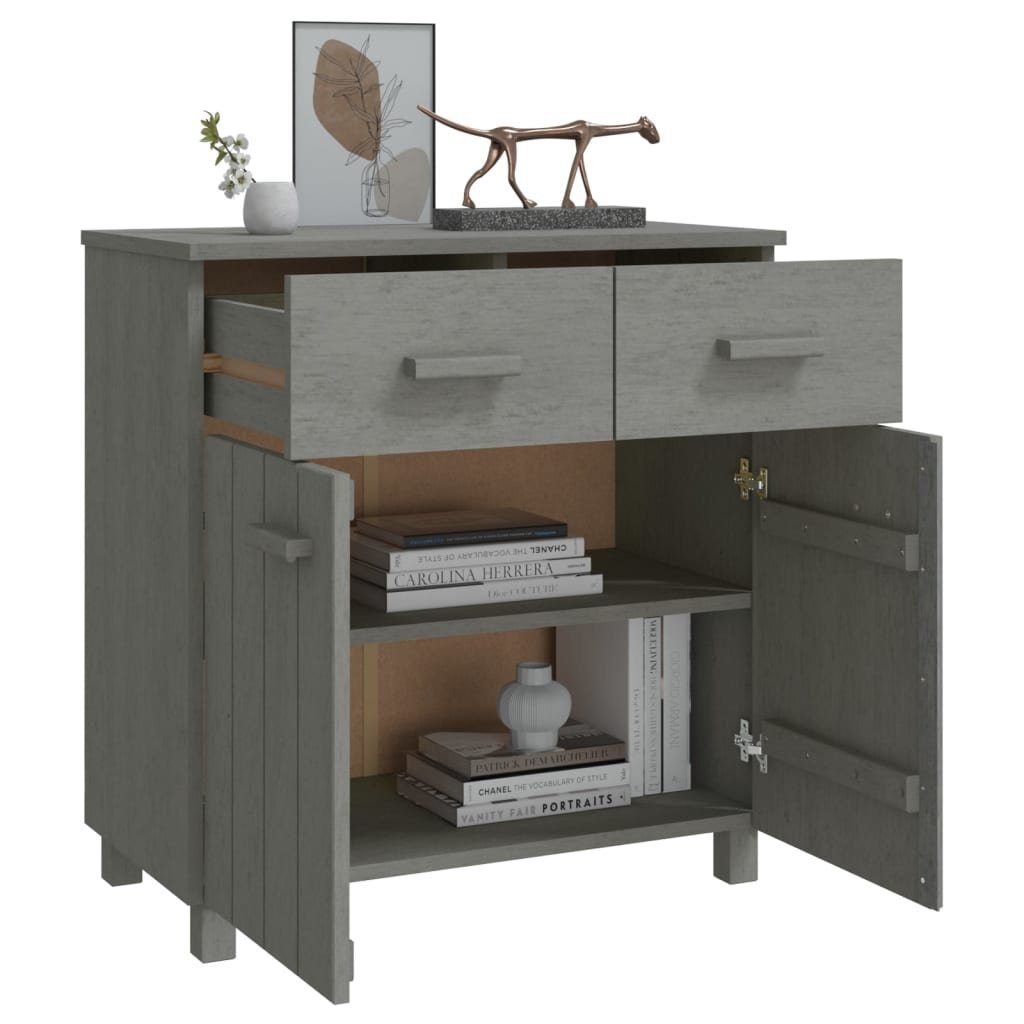vidaXL Sideboard Sideboard HAMAR Hellgrau 79x40x80 cm Massivholz Kiefer (1 St)