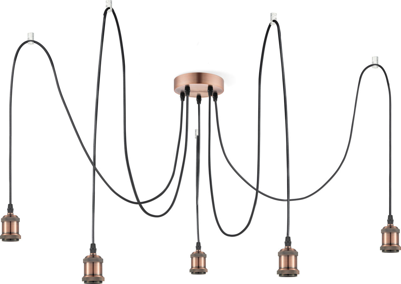 Globo Lighting - OLIVER - Hängeleuchte Metall kupferfarben, 5x E27