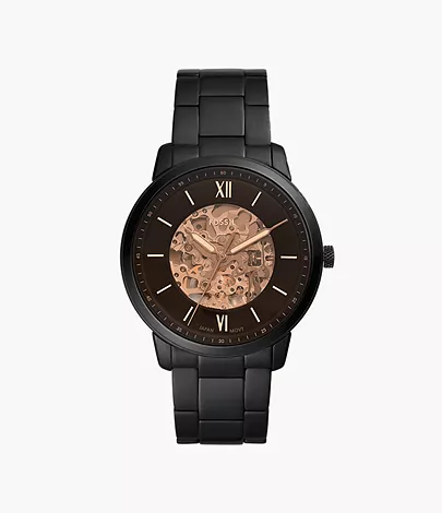 Fossil Uhr Neutra Automatikwerk Edelstahl schwarz