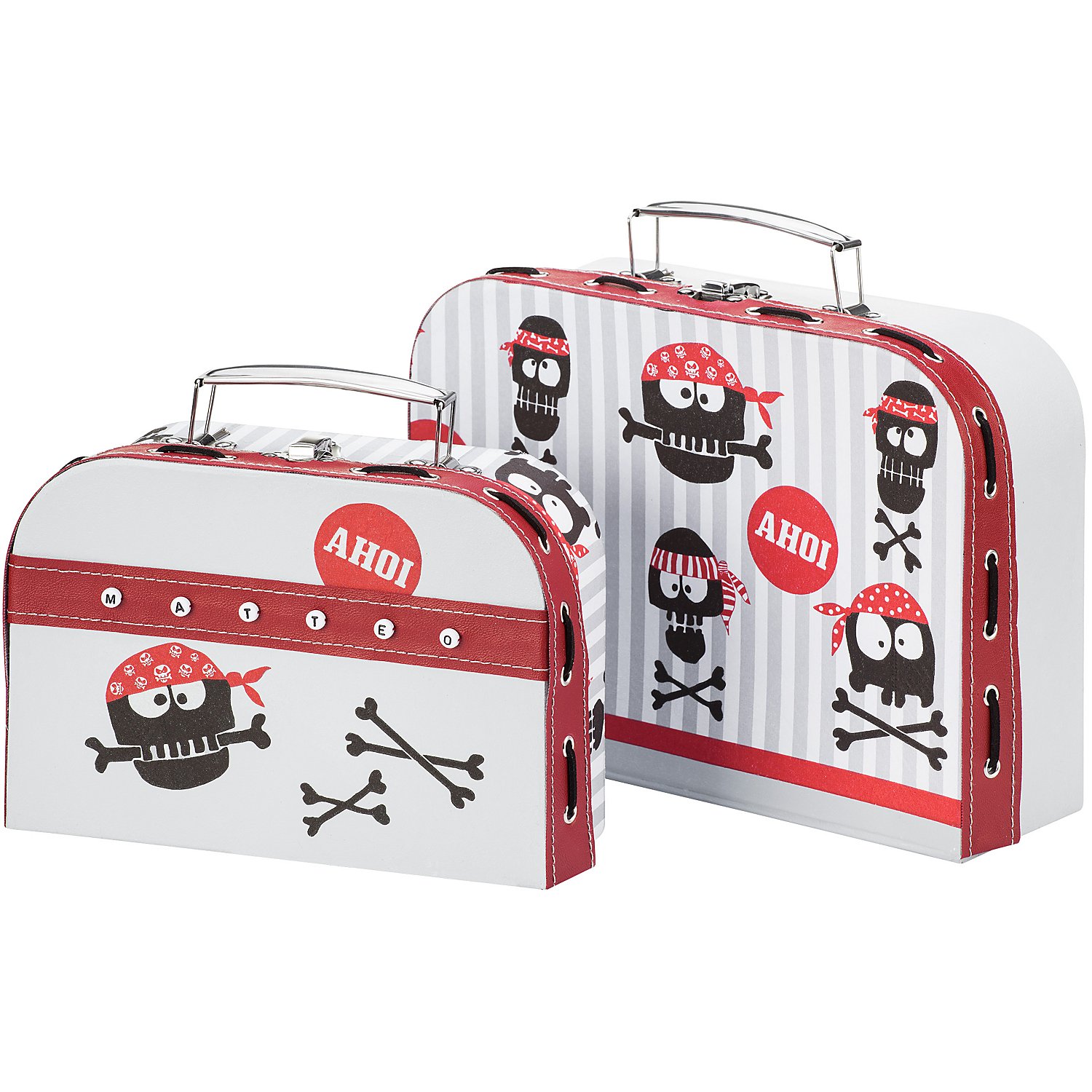 Deko-Koffer-Set, weiß, 2 Stück