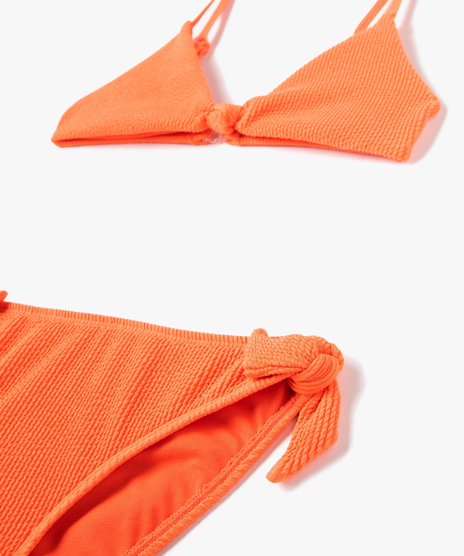 Maillot de bain fille 2 pièces avec haut triangle orange | GEMO