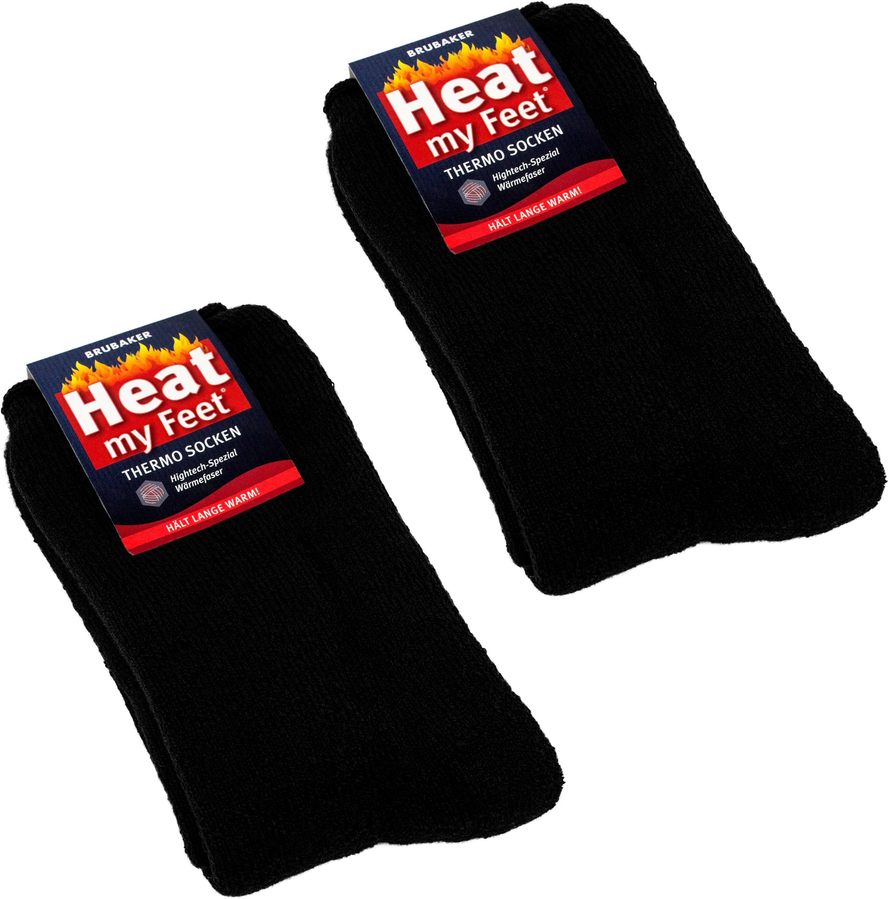 BRUBAKER Thermosocken extra warme Kuschelsocken (Set, 2-Paar, Heat my Feet) Wintersocken für Damen und Herren