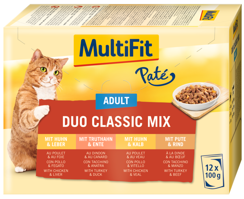 MultiFit Nassfutter MultiFit Adult Paté Duo Classic Mix Multipack 12x100g