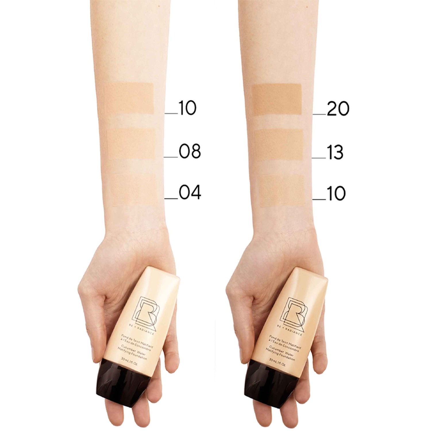 BE + Radiance matirajoči puder s kumarično vodo št. 08