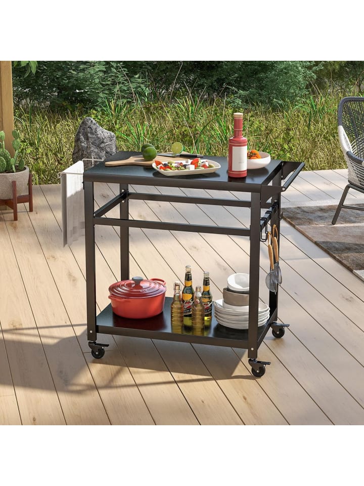 COSTWAY Grillwagen Outdoor in Schwarz günstig kaufen 108 cm