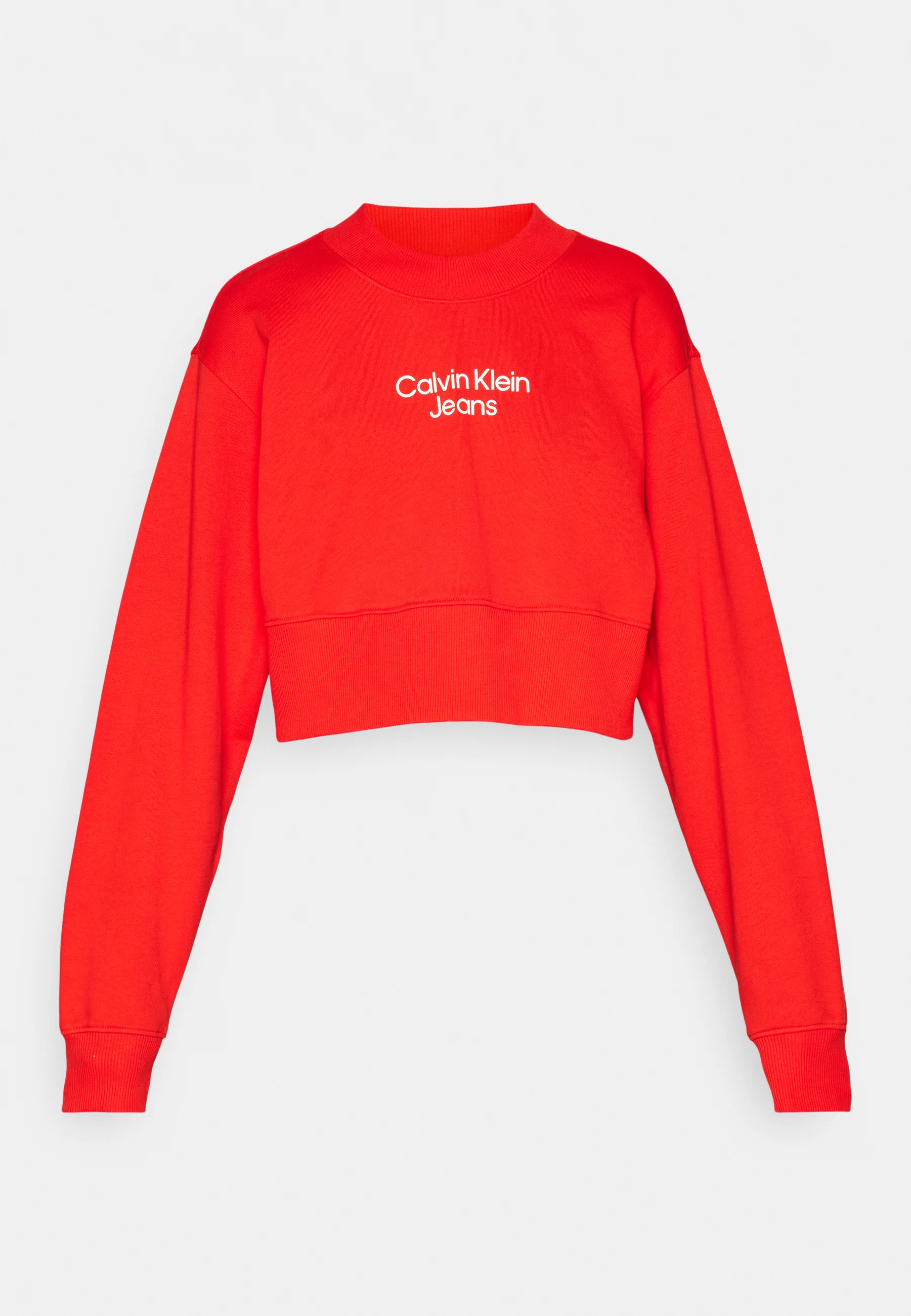 Sudadera de cuello redondo institucional apilada de Calvin Klein Jeans