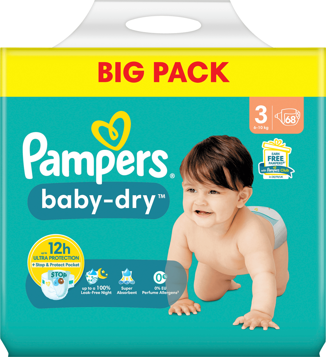 Windeln Baby Dry Gr. 3 Midi (6-10kg), Big Pack, 68 St