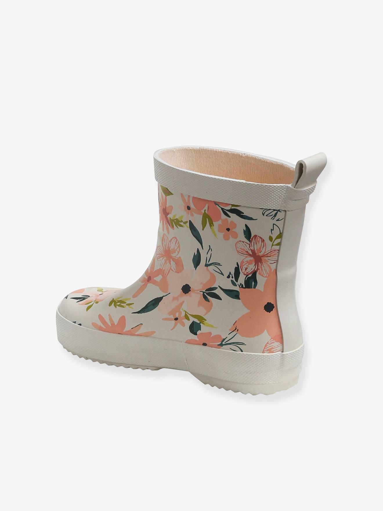 Bottes de pluie fille en caoutchouc rose pale