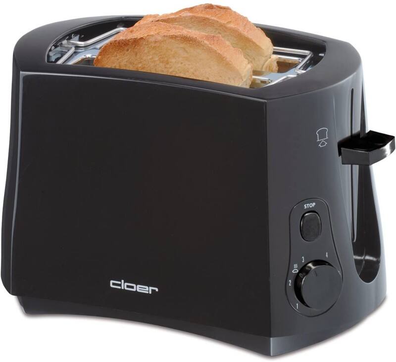 CLOER Toaster Schwarz Kunststoff 825 W 3310