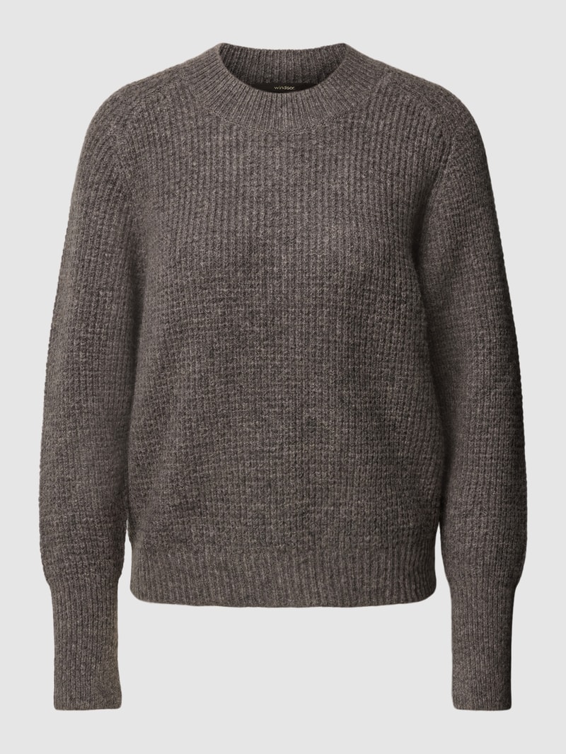 Strickpullover in Melange-Optik in taupe