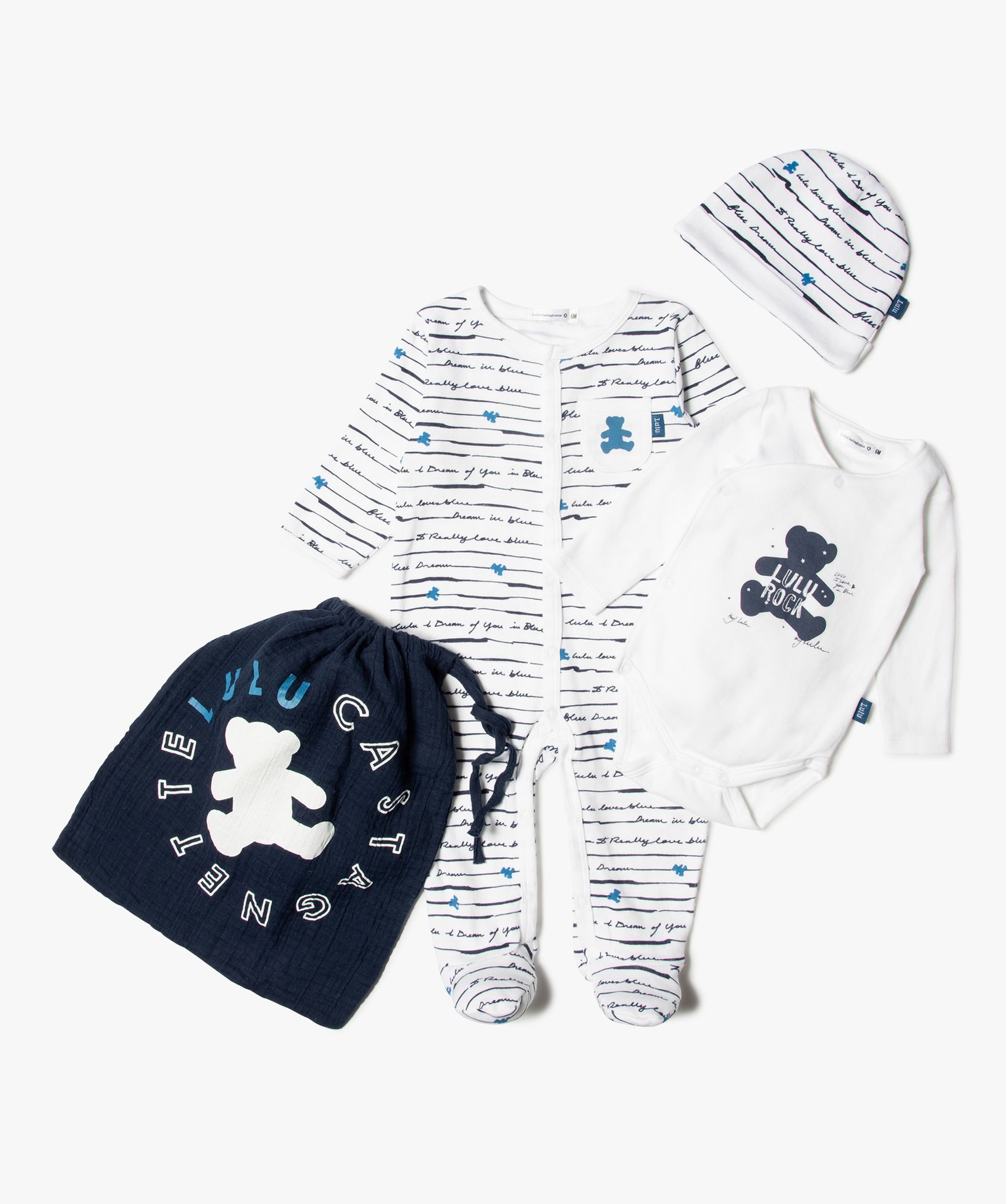 Ensemble bébé Garçon 4 pièces – LuluCastagnette blanc | GEMO