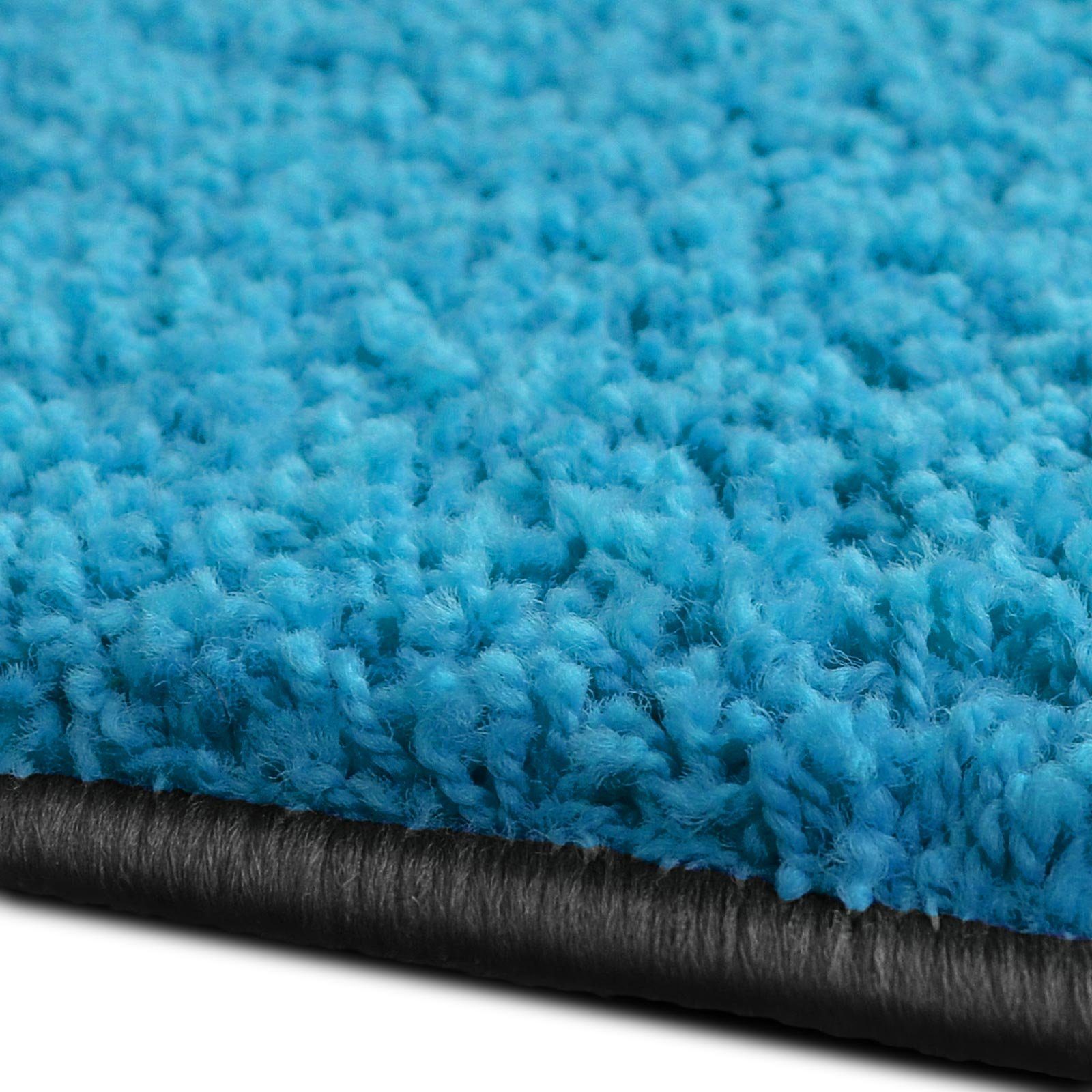 Hochflor-Bettumrandung Barcelona Hellblau, 3 Größen, Teppichläufer, ideal im Schlafzimmer Floordirekt, Höhe 22 mm, (3-tlg), Shaggy