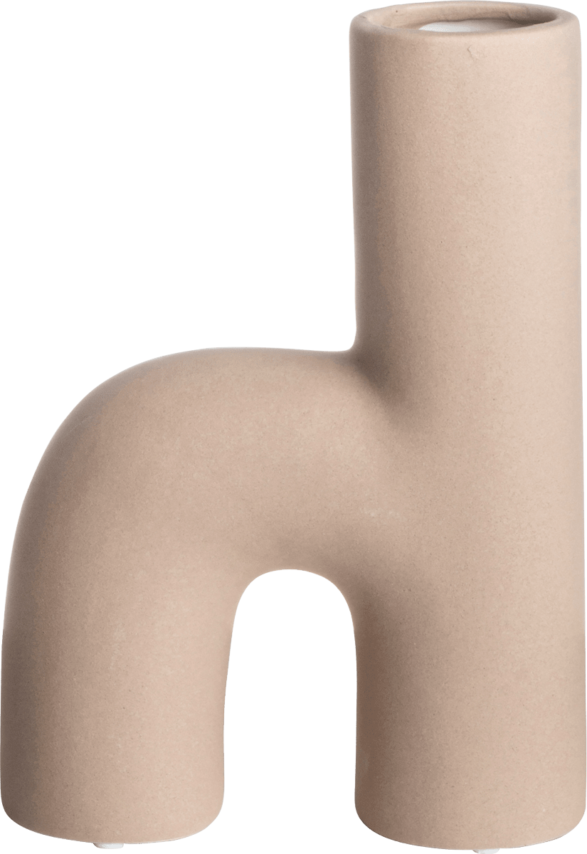 Vase aus Keramik h-Form/groß, beige (15x20,8cm), 1 St
