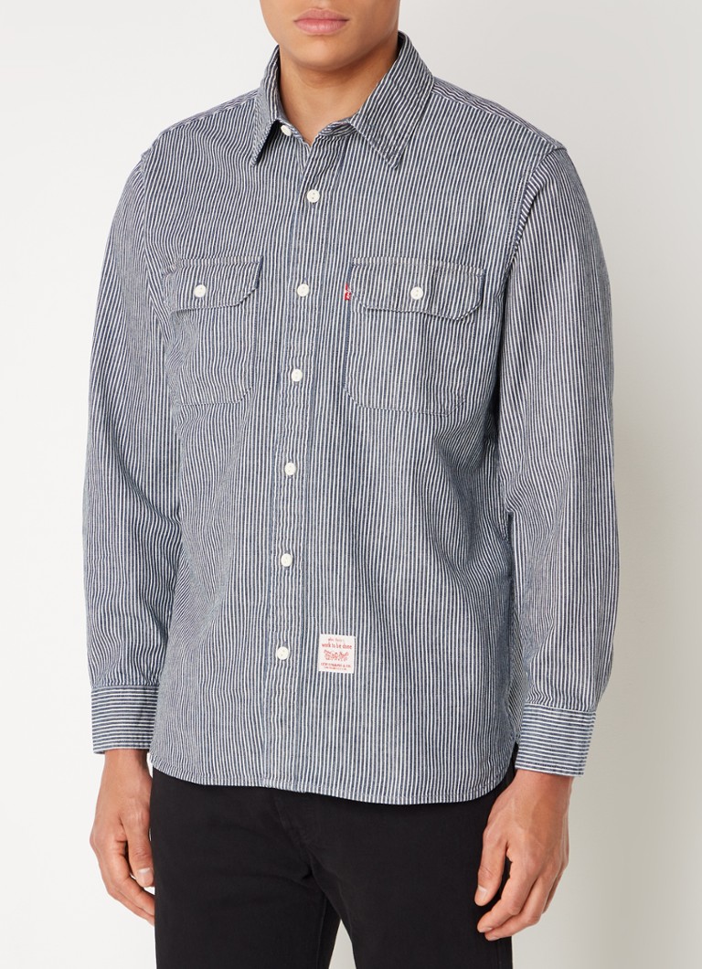Cămașă Levi's cu dungi, croială clasică, și buzunare la piept