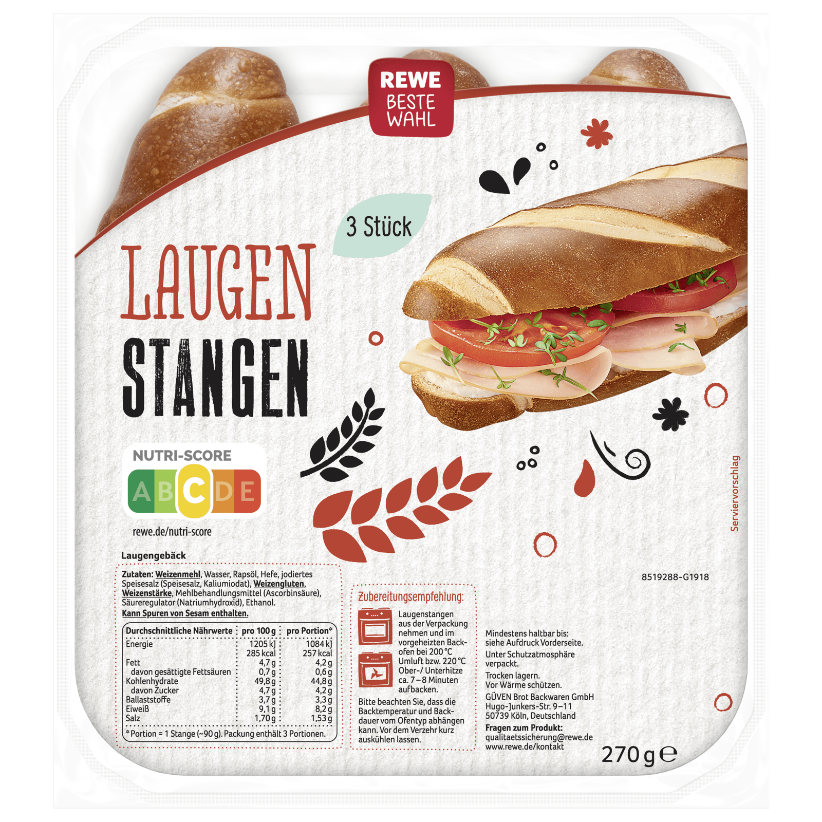 REWE Beste Wahl Laugenstangen 270g