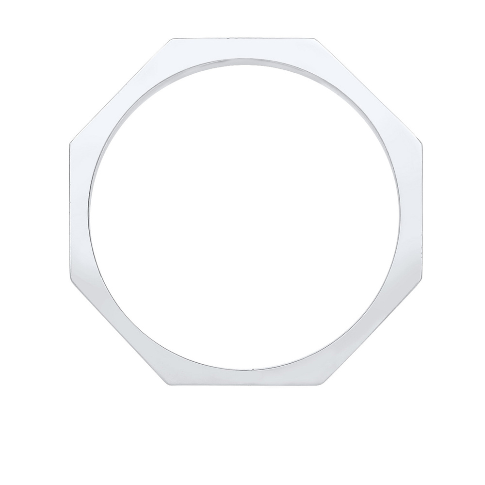 KUZZOI KUZZOI Bague Hommes Bandring Hexagone Geo Look Tendance en argent sterling 925 Bague