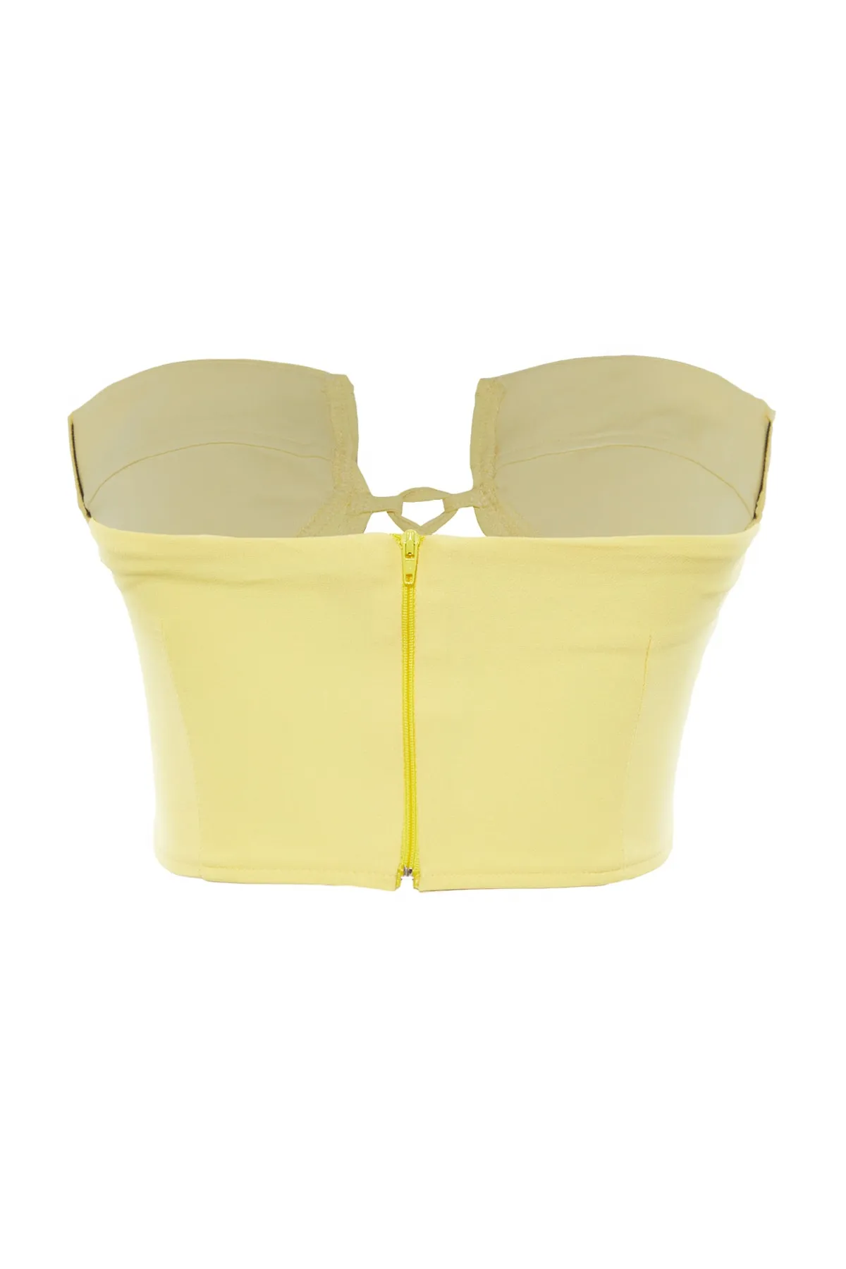 Trendyol Collection  Gelbes Bügel-Bustier mit detailliertem Ausschnitt TPRAW23BS00006