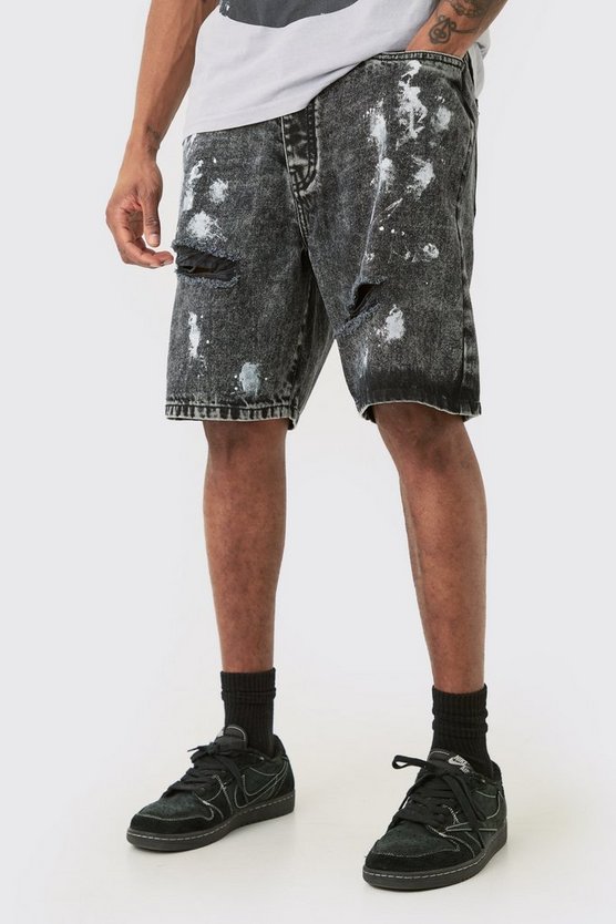 Tall lockere Shorts mit Farbspritzern
