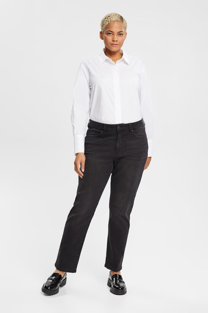Jeans mit geradem Bein und mittlerer Bundhöhe