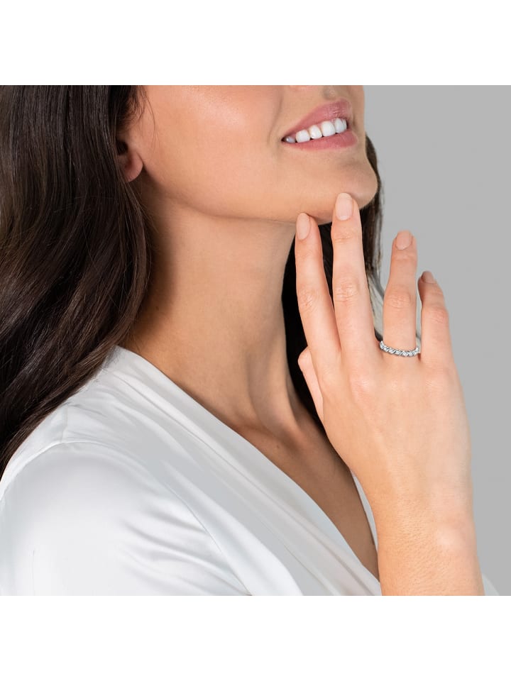Trilani Ring Sterling Silber Zirkonia weiß in silber günstig kaufen