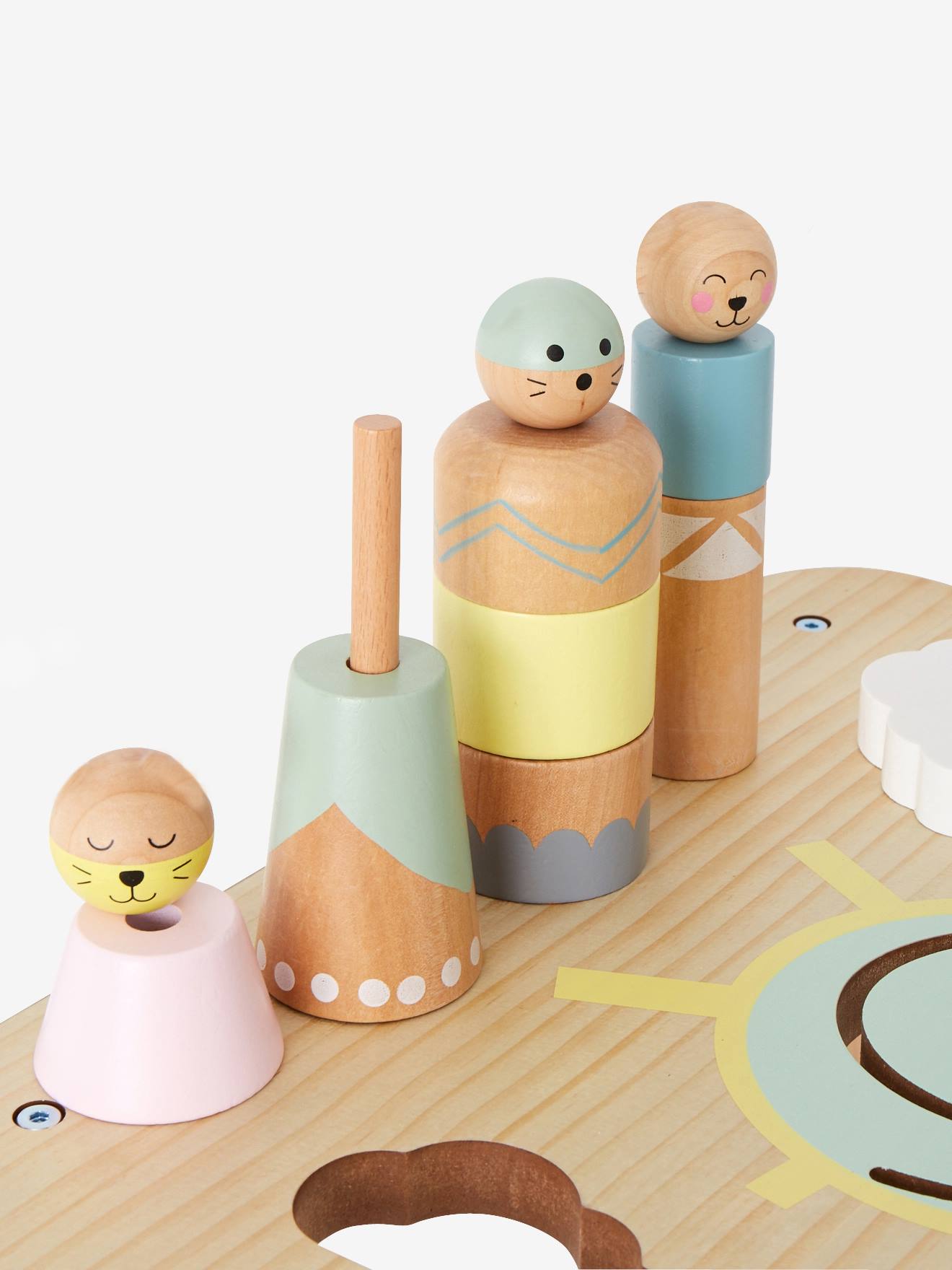 Table d'activités Petits sioux en bois FSC® multicolore