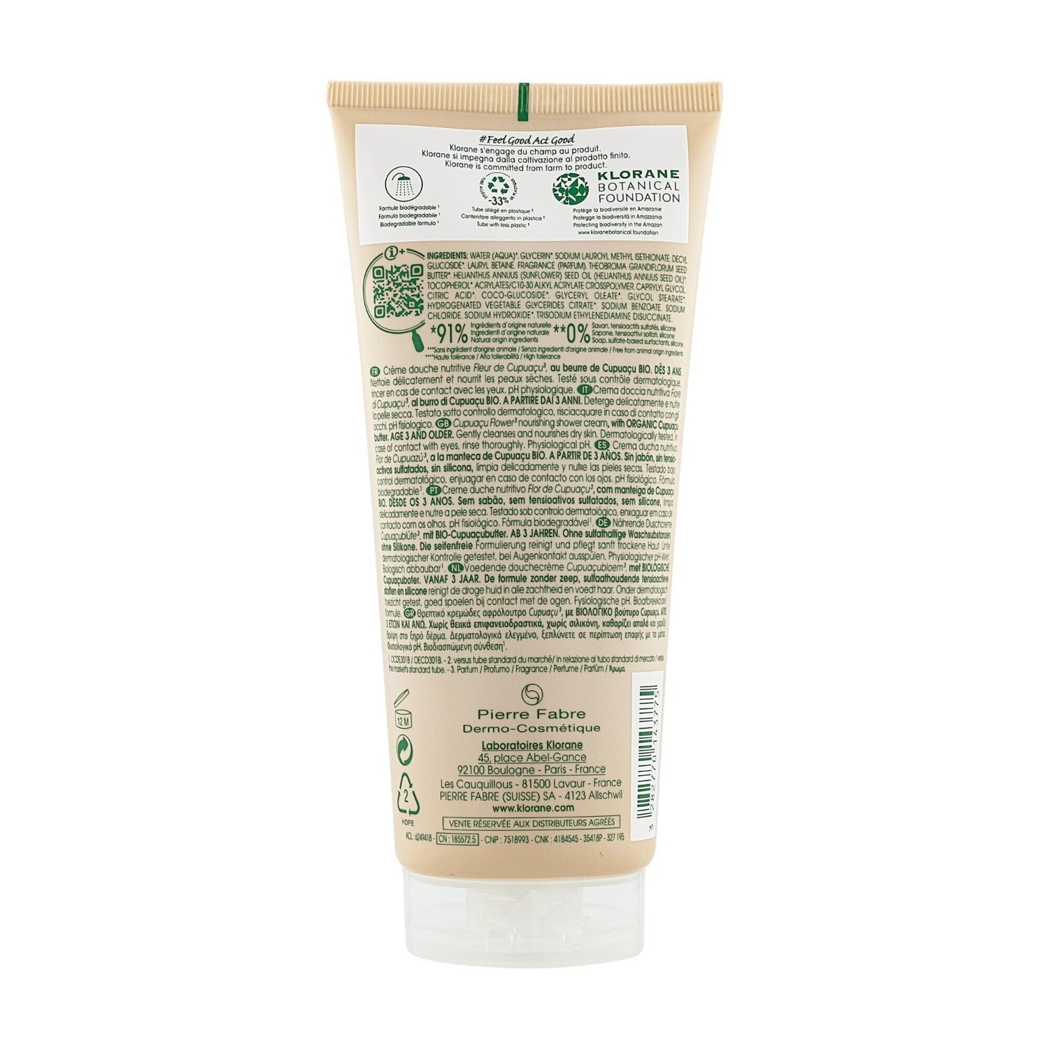 Klorane Organic Cupuaçu Butter Shower Cream - Cupuaçu Flower