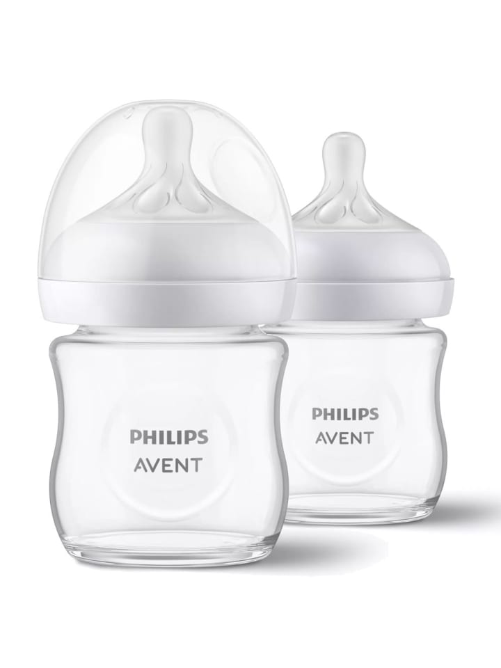 Philips Avent Glas-Flasche 2er Pack Natural Response 120ml   Silikon-Sauger in weiss günstig kaufen onesize