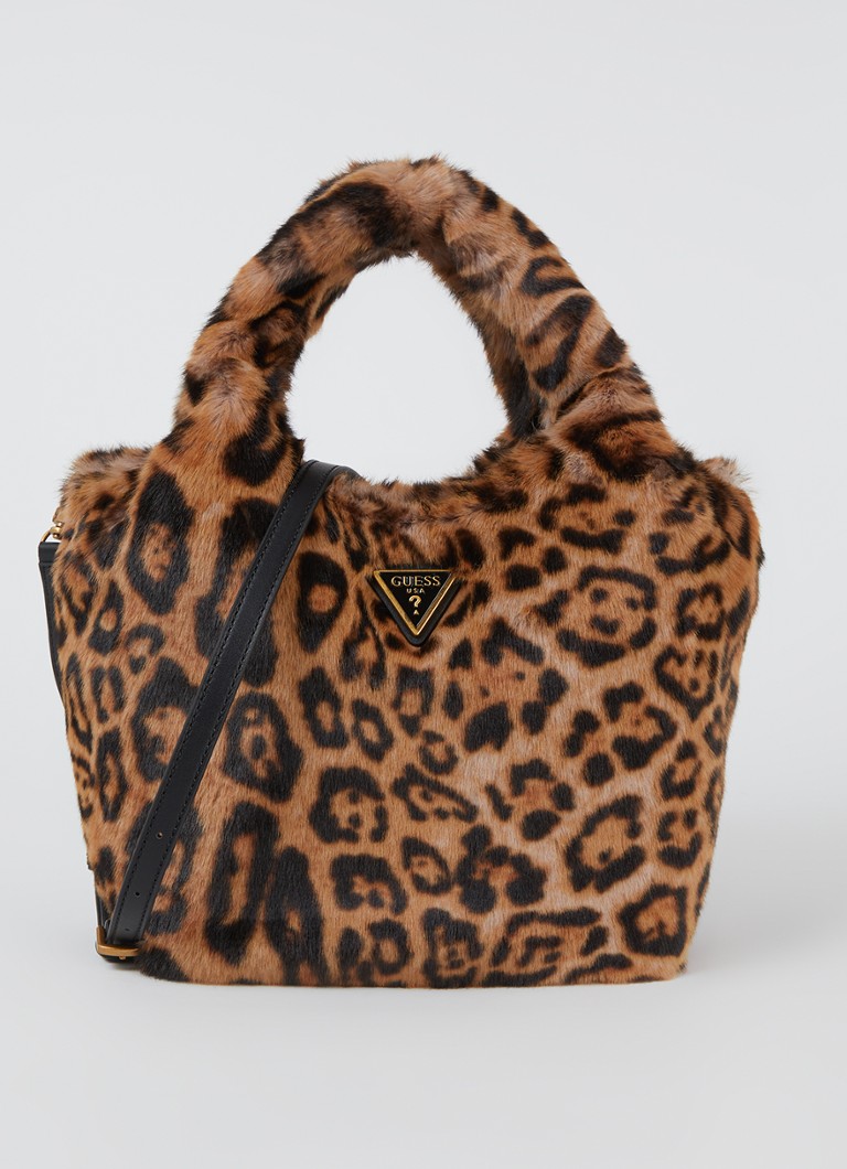 Borsa a tracolla piccola GUESS Samia con stampa leopardata