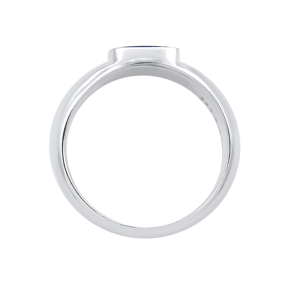 KUZZOI KUZZOI Bague Bague Signet Homme Carré Basic Robust Blue avec Sodalite en Argent S Bague
