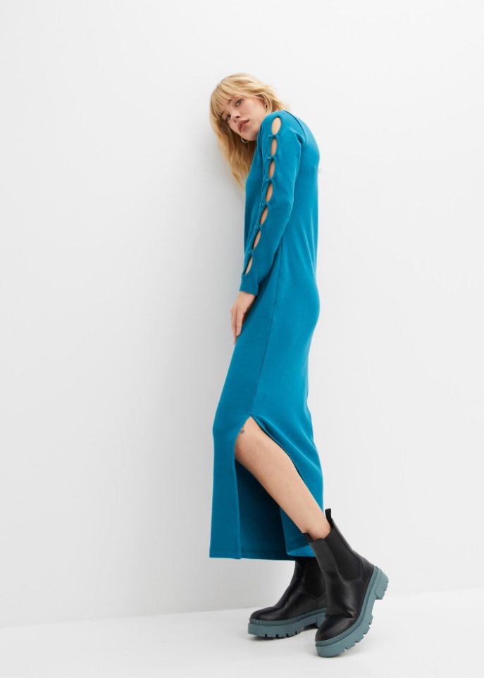 Midikleid mit Schlitz und Cut-Outs