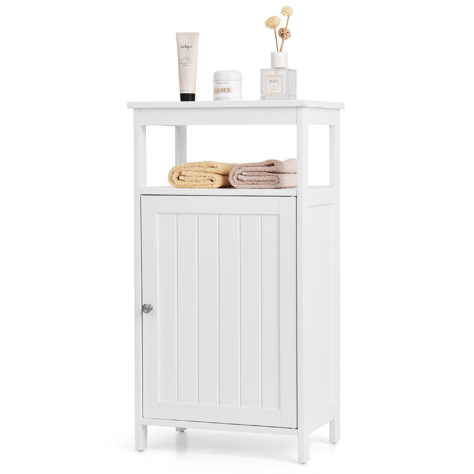 COSTWAY Badkommode, mit Einzeltür, verstellbarem Ablage, 45x30x84cm