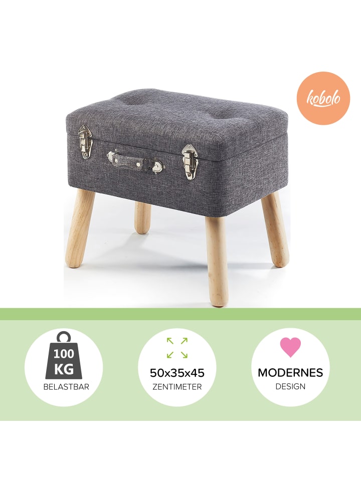 kobolo Sitzhocker LIGHTGREY50 in Grau günstig kaufen onesize