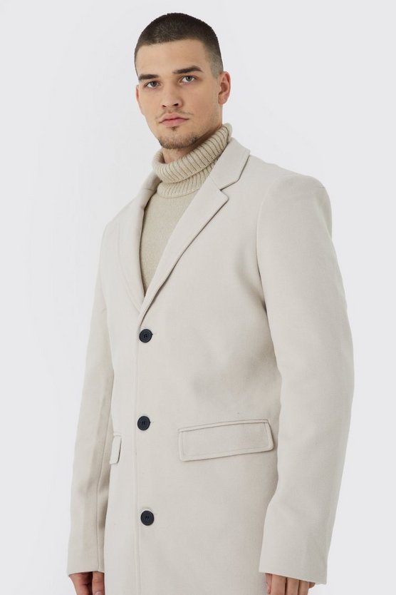 Tall einreihiger Mantel aus Wollmischung