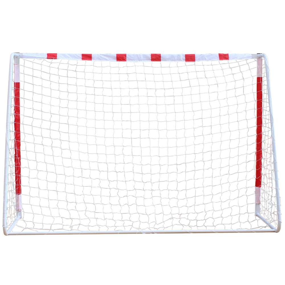MUWO großes Fußballtor aus Stahl 3 x 2 m rot/weiß
