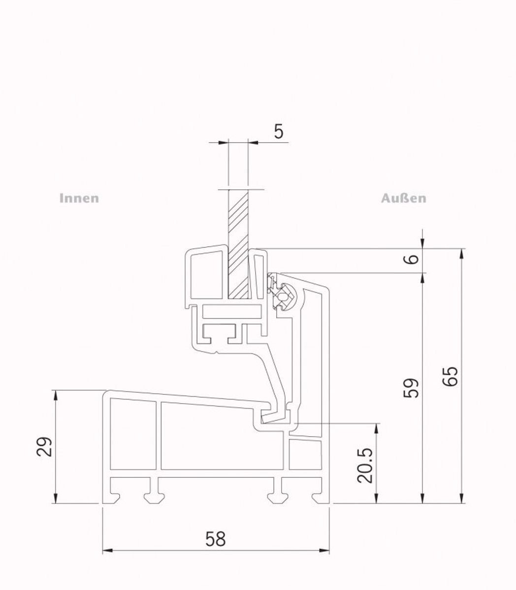 ACO Severin Ahlmann GmbH & Co. KG Kellerfenster ACO 60x40cm Nebenraumfenster Einfachglas + Schutzgitter Kellerfenster Fenster weiß, inkl. Schutzgitter mit einfacher Montage