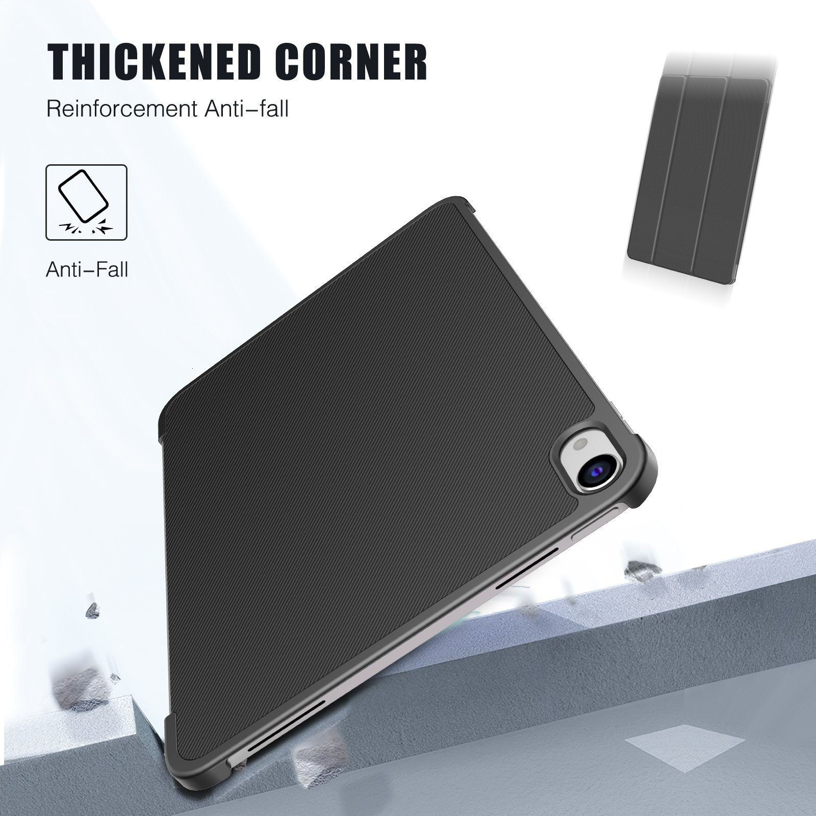 Mutoy Tablet-Hülle für iPad 10. Generation 2022 10.9 Zoll Hülle mit Panzerglas, Standfunktion Auto-Sleep/Wake Ultradünne