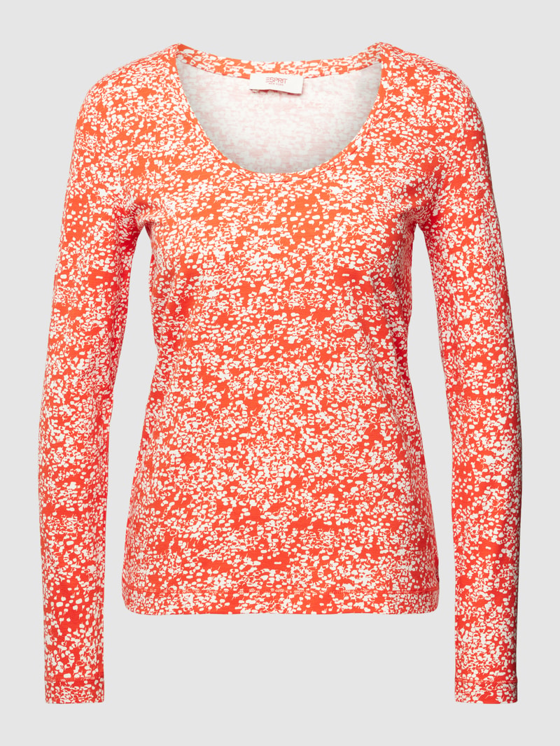 Longsleeve mit U-Boot-Ausschnitt in koralle