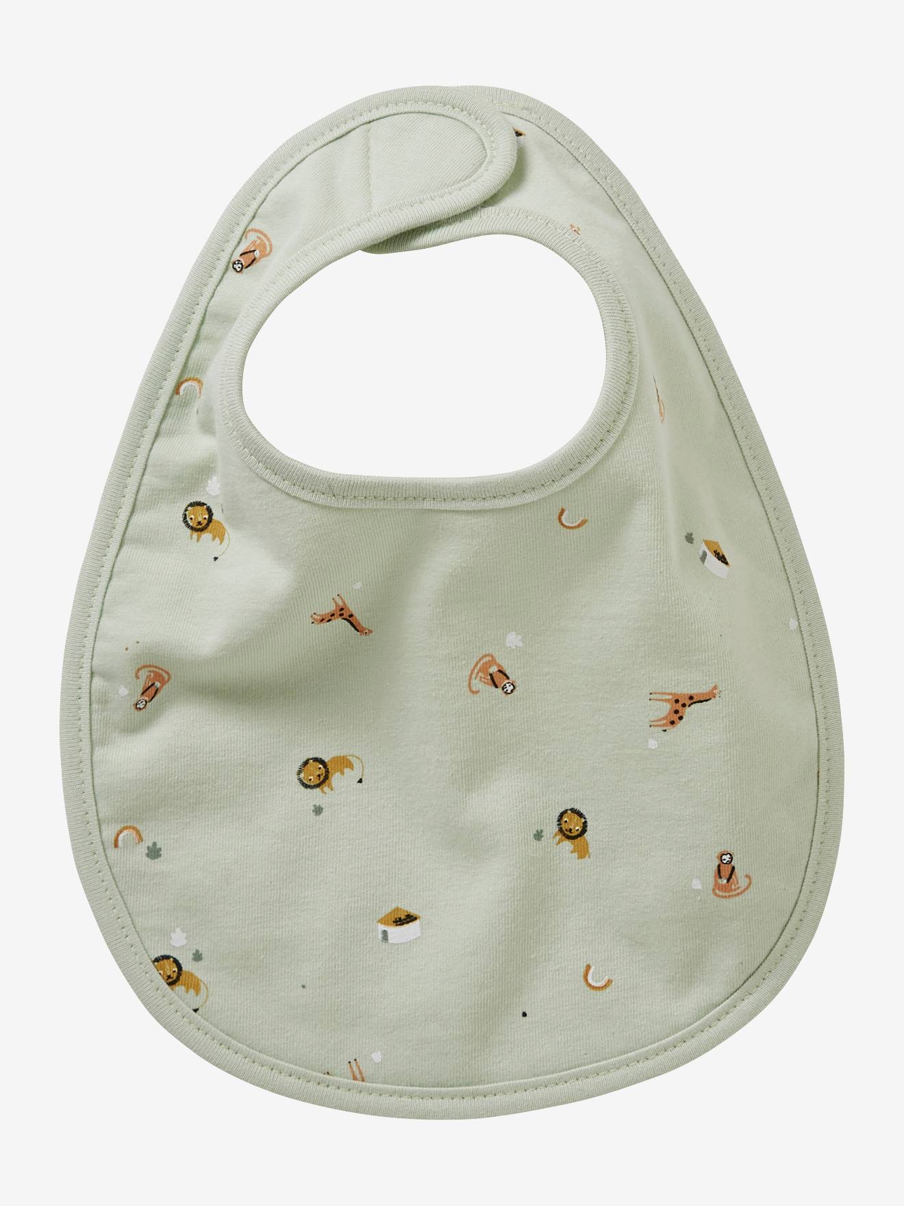 Vertbaudet Bio-Kollektion: 7er-Pack Baby-Lätzchen, Klett - pack grün lovely nature