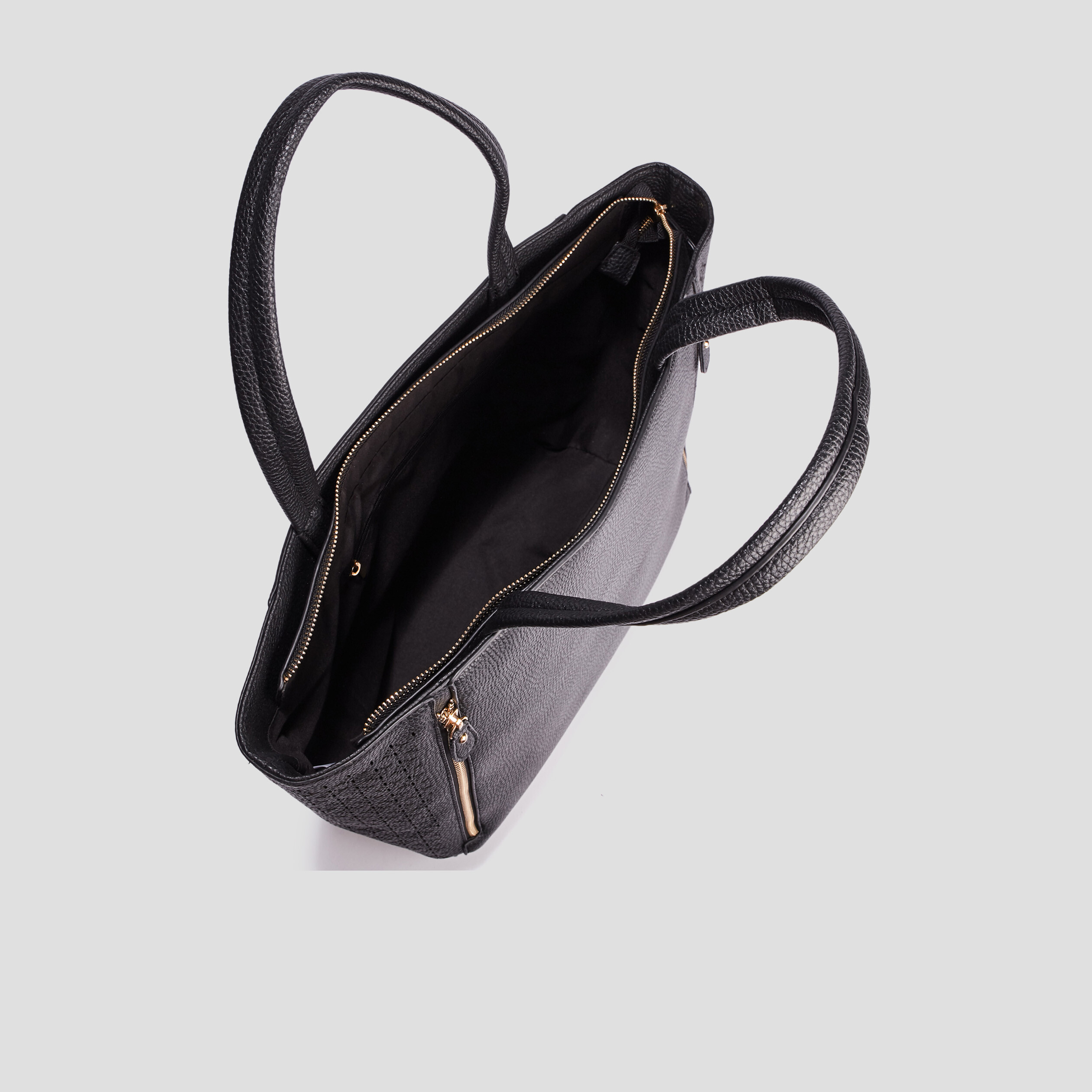 Sac cabas trapèze noir femme | La Halle