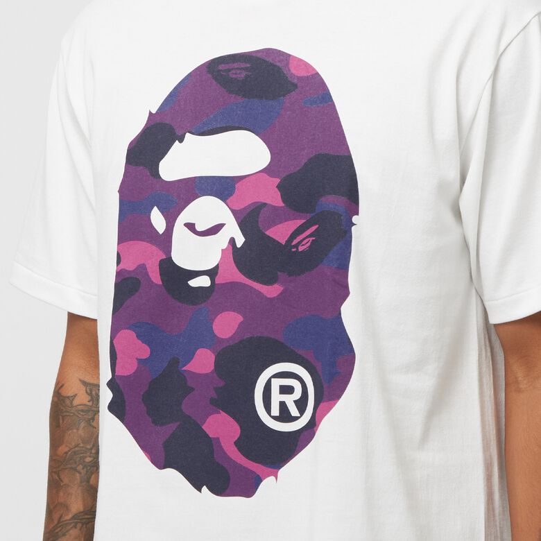 A Bathing Ape Color Camo Big Ape Head Tee M white purple