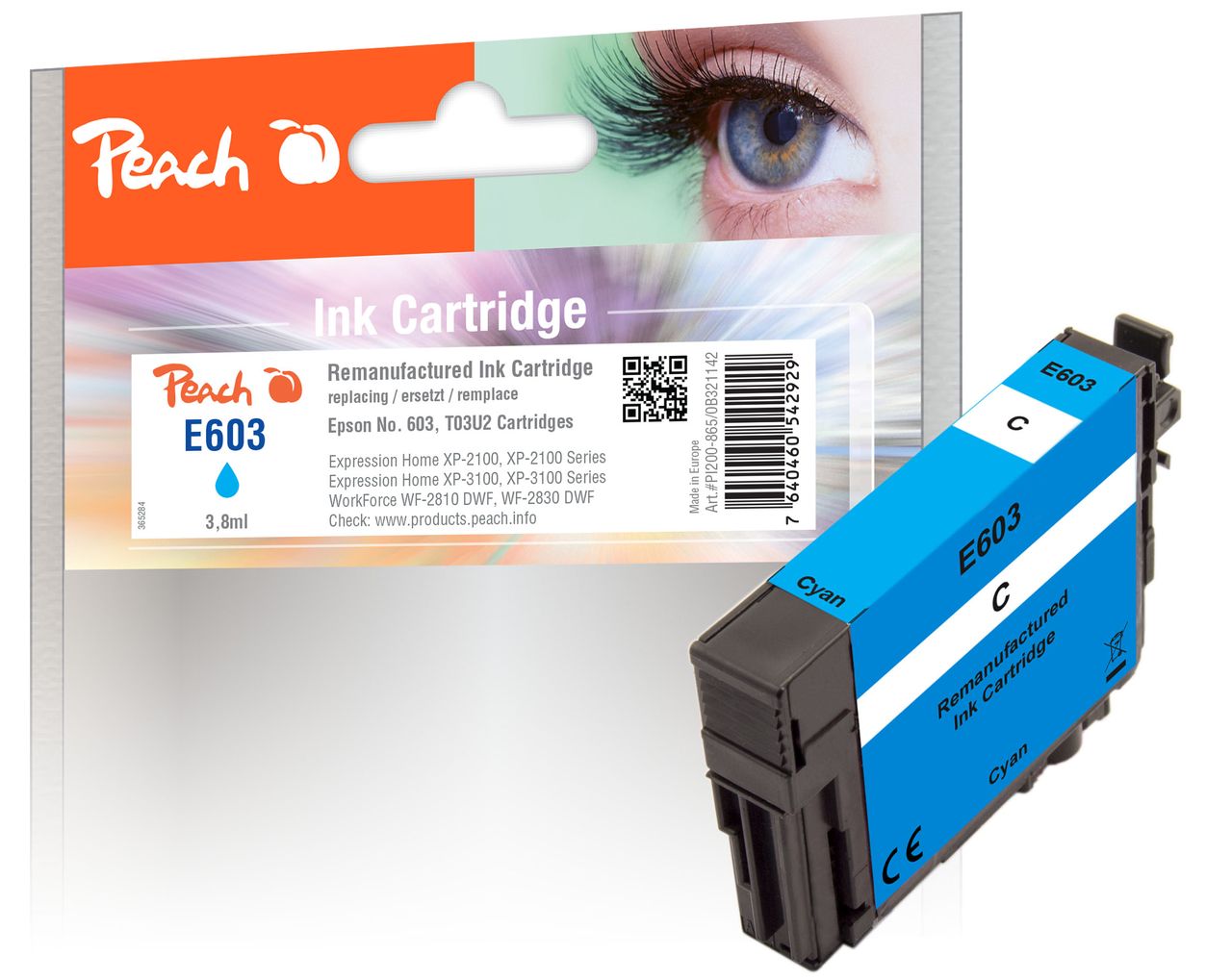 Peach Tintenpatrone cyan ersetzt Epson No. 603C