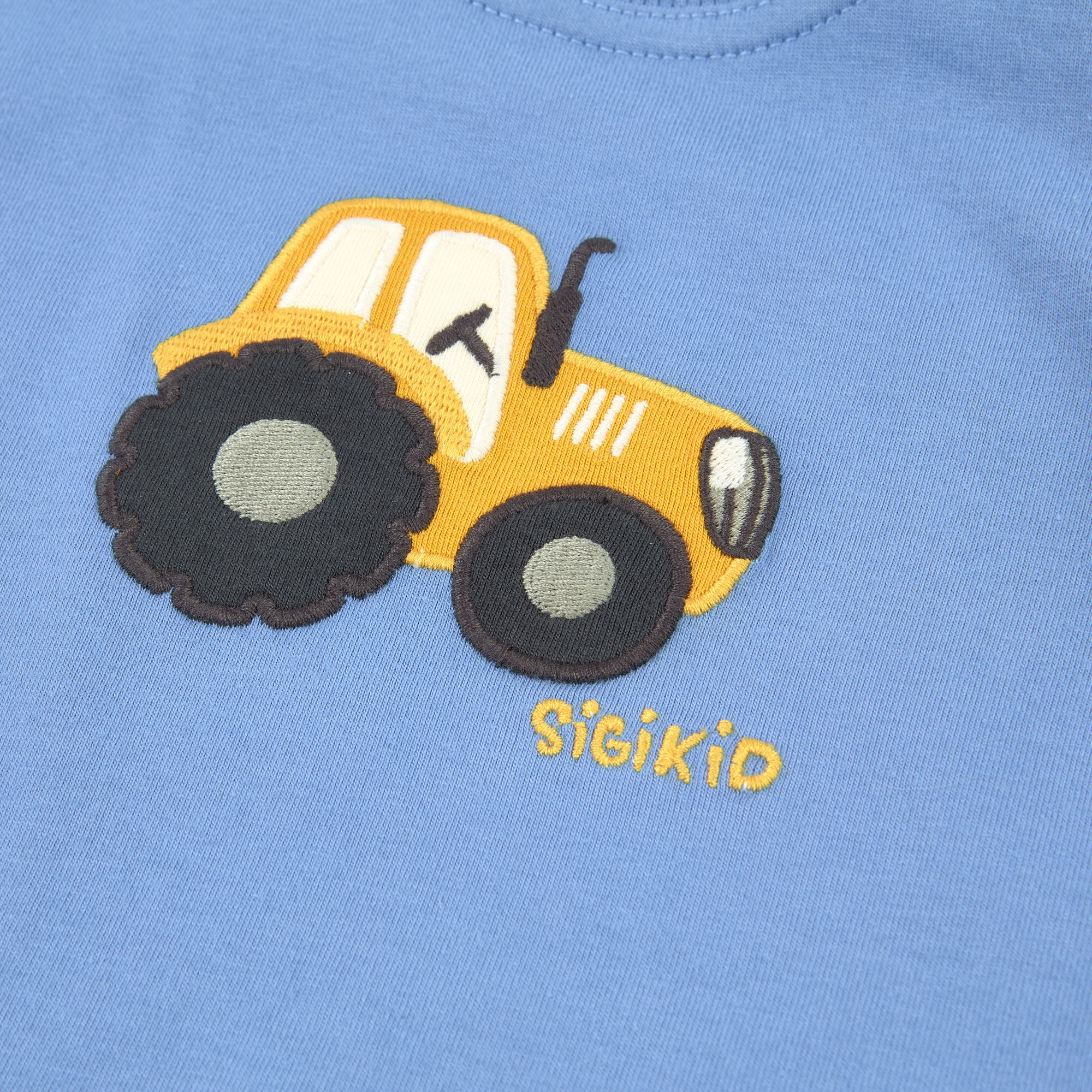 Blaues Baby T-Shirt gelber Traktor