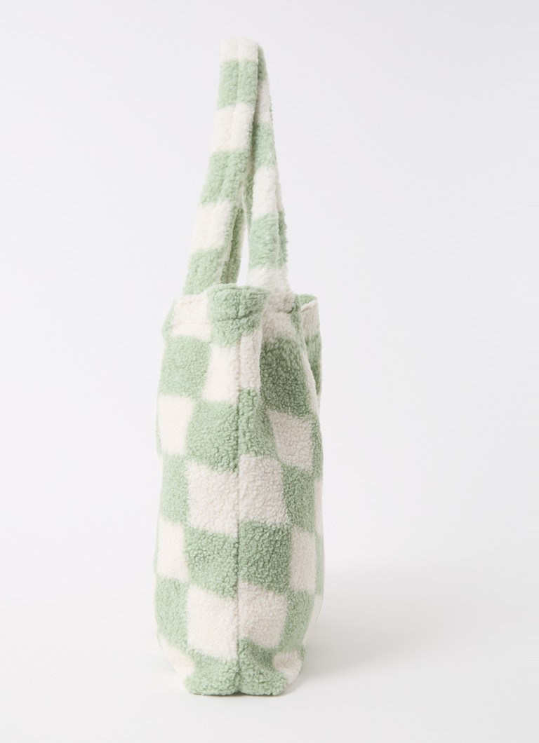Studio Noos  Mom Bag shopper van teddy met ruitdessin