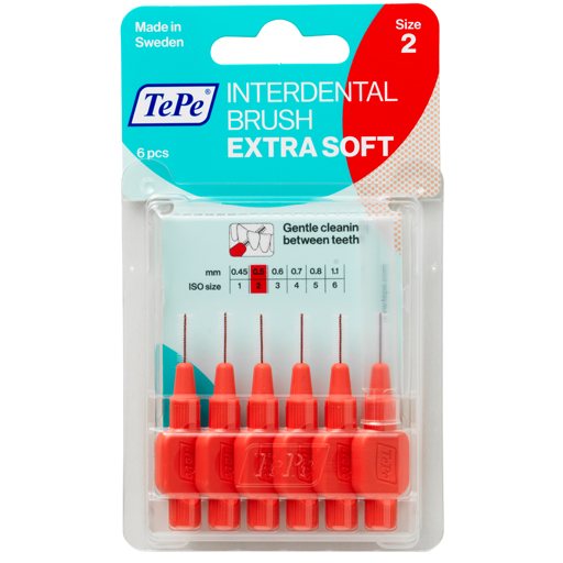 TEPE Interdentalbürste Original 0,5mm ISO 2 rot  6 St  Zahnbürste
