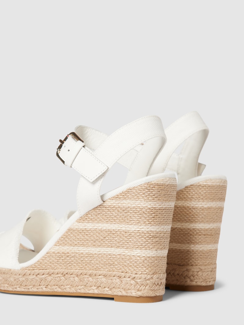 Wedges mit Label-Stitching Modell 'ECRU' in offwhite