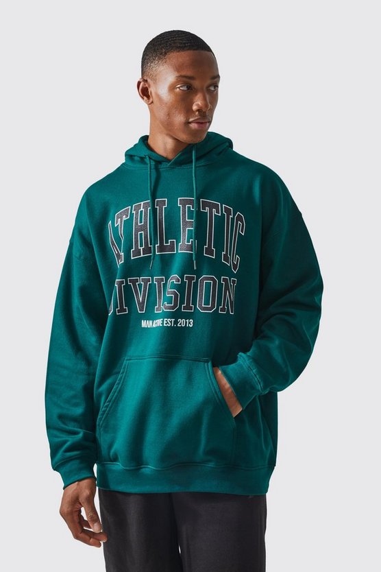 Man Active Oversize Athletic Hoodie mit Acid-Waschung