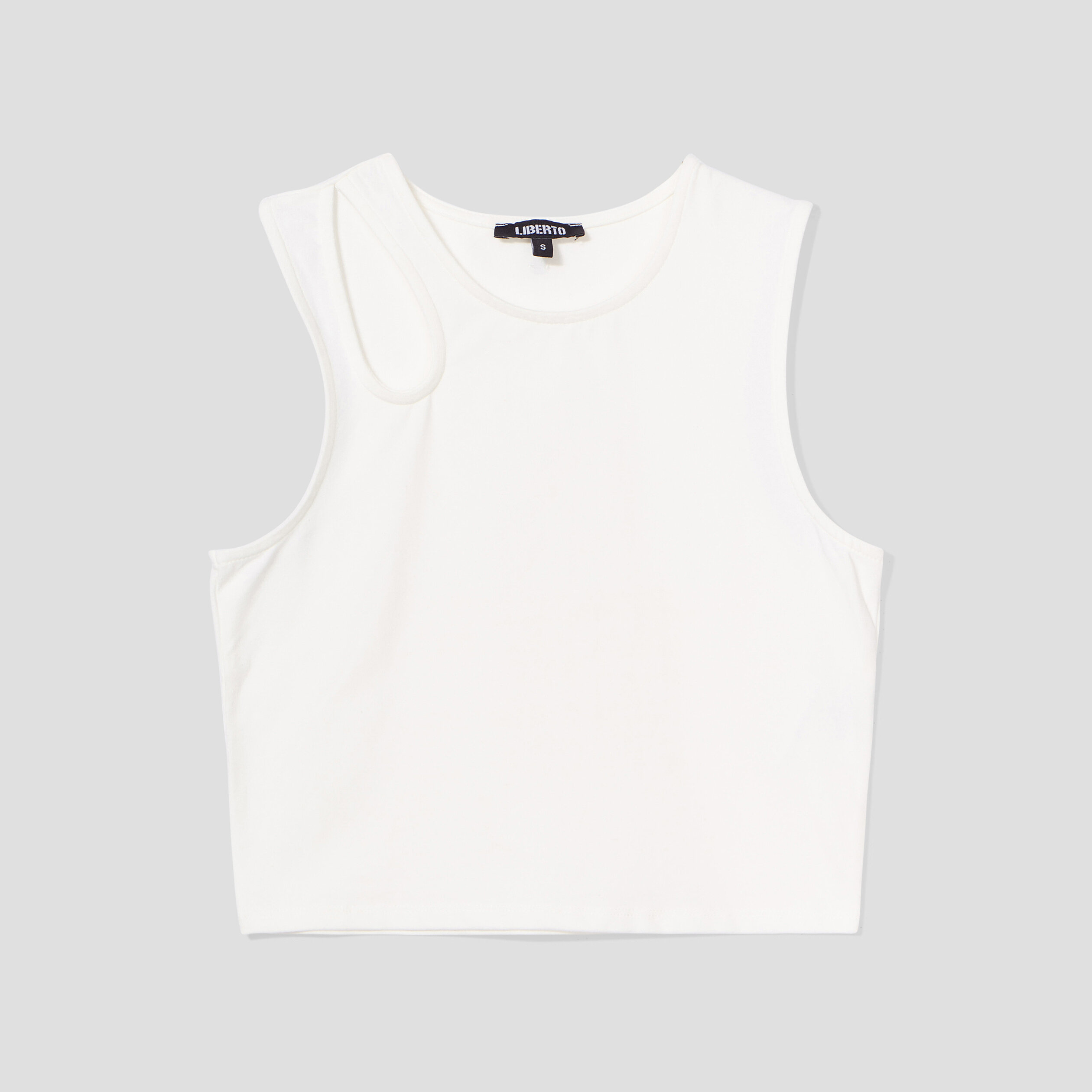 Débardeur cropped ajusté avec ouverture blanc femme | La Halle