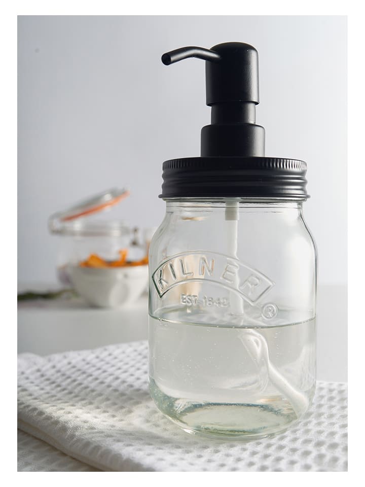 Kilner Seifenspender in Transparent/ Schwarz - 500 ml günstig kaufen onesize