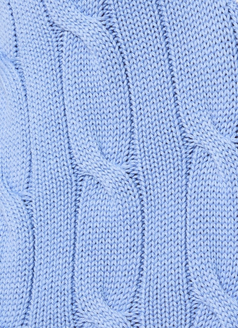 Sportlicher und eleganter Connecticut-Zopfstrickpullover mit Logoprint