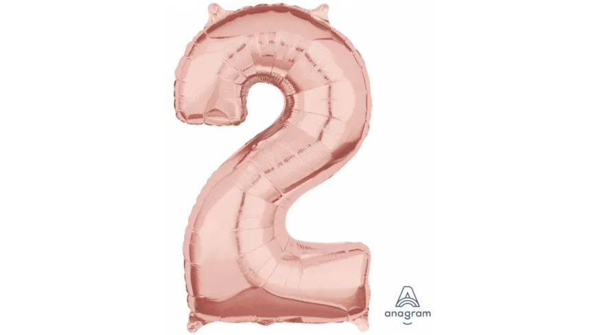 Amscan - Folienballon Zahl 2 rose-gold 26